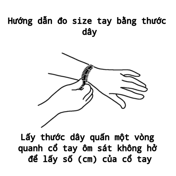 Đo cổ tay chính xác bằng chỉ và thước