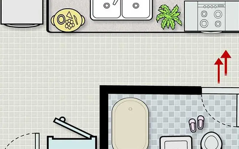 Bản đồ Phong Thủy: Khí xấu nhà vệ sinh lan tỏa.