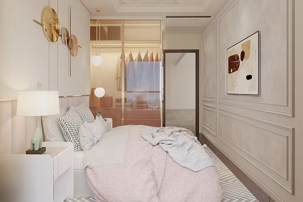 Ý Nghĩa Phong Thủy Phòng Ngủ: Kiến Tạo Không Gian Thăng Hoa Sự Nghiệp 6 Phòng ngủ dịu nhẹ, màu sắc hài hòa.