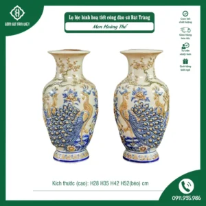 Bình sứ thờ cúng họa tiết phong thủy