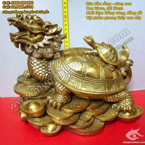 Tay lau tượng Long Quy cõng con phong thủy.