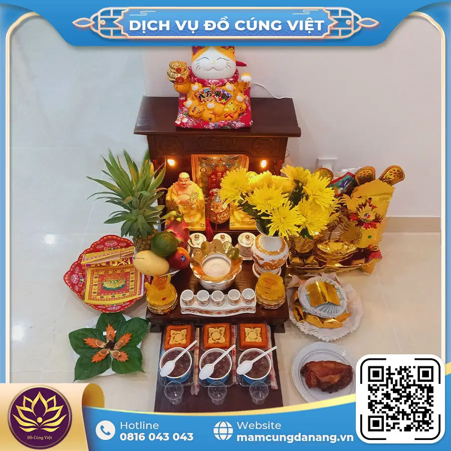 Cúng Thần Tài Mùng 10: Quy Chuẩn Nhang Đèn Và Bố Cục Bàn Thờ Chuẩn Mực 7 Mâm cúng Thần Tài đầy đặn, chuẩn nghi thức