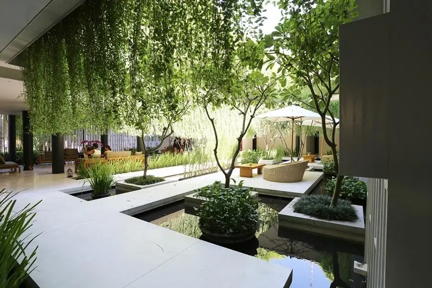 kiêng kỵ cửa chính thông cửa sau 7 Không gian hóa giải đẹp, hài hòa tự nhiên.