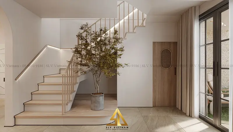 Giải mã kiêng kỵ cầu thang màu đen: Hóa giải để đón Cát Khí 7 Cầu thang phong thủy đẹp, sáng sủa, màu sắc hài hòa.