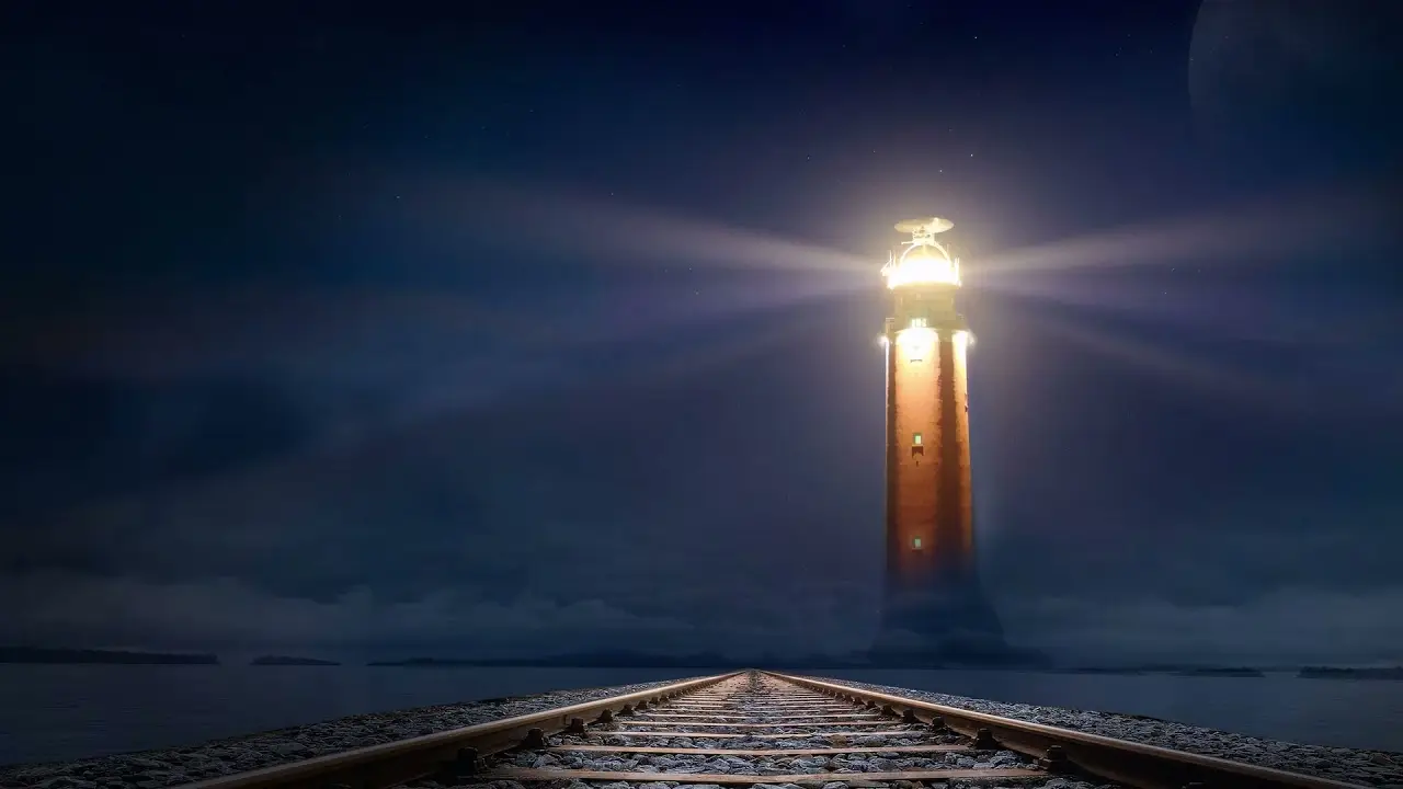 Hải đăng đêm: Ánh sáng dẫn lối, hy vọng.