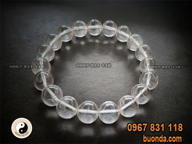 Vòng đá phong thủy hành Kim trắng bạc