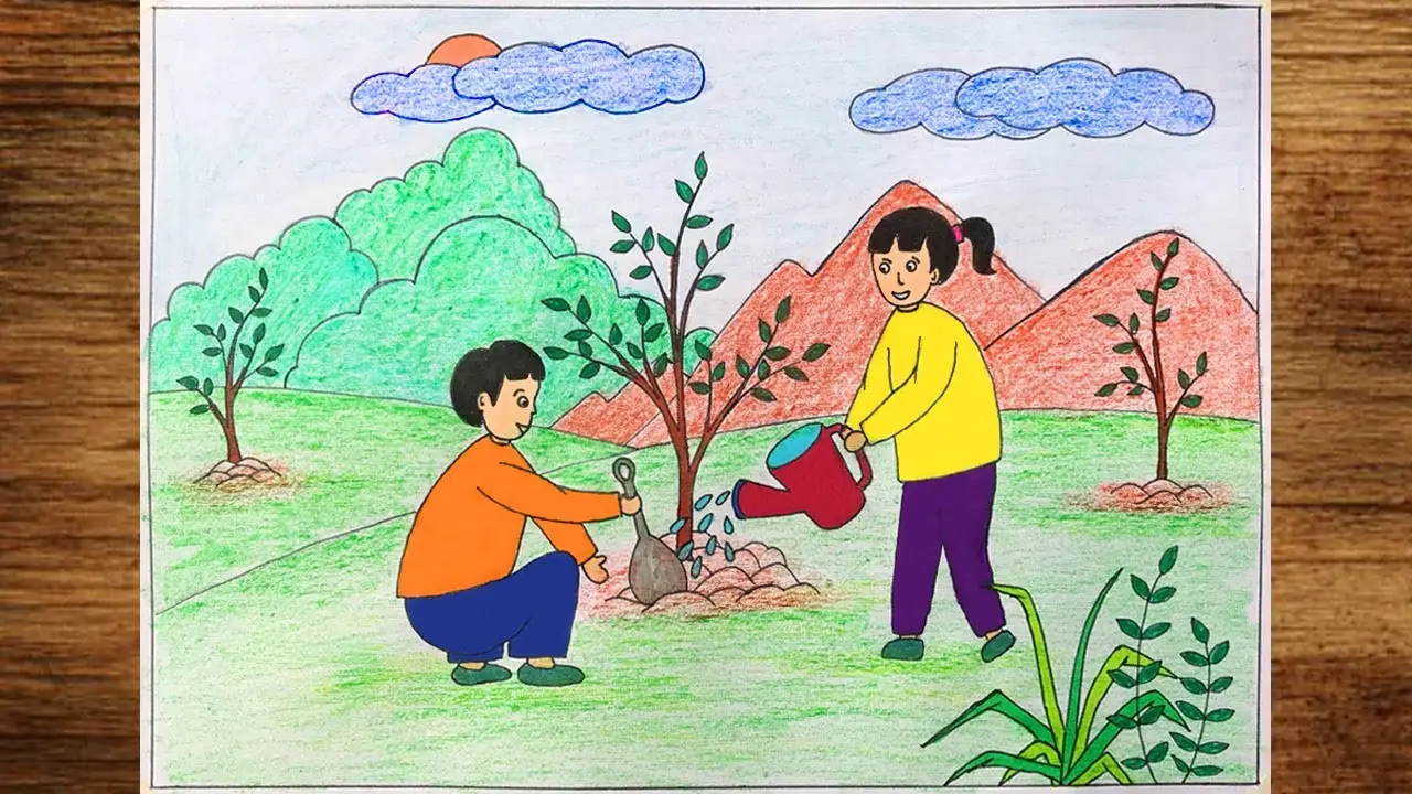 Hình ảnh minh họa một không gian xanh mát, sạch sẽ, đối lập với bãi rác bên ngoài, thể hiện sự chuyể