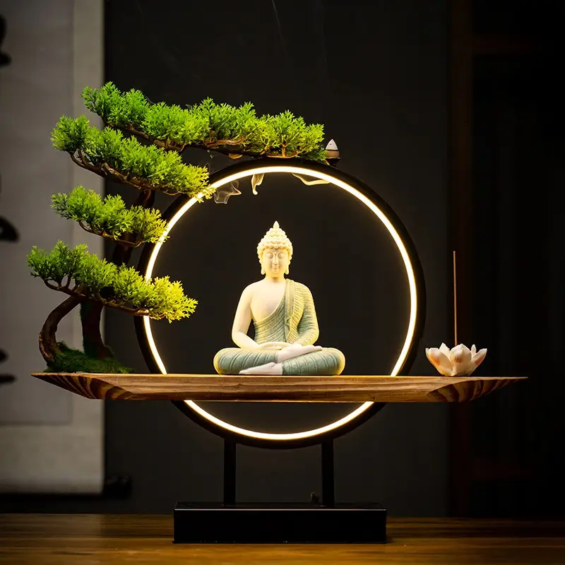 Thiền định yên bình, phong thủy nhẹ nhàng.