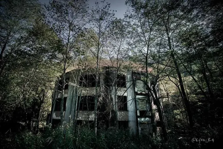 Trường bỏ hoang dưới ánh trăng ma mị.