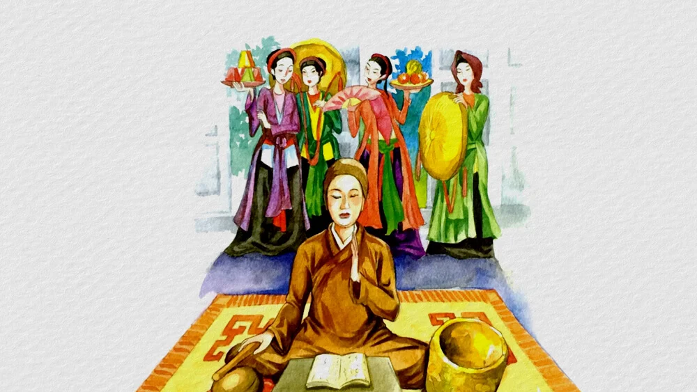 Thiên Địa Nhân hài hòa với thiền định.