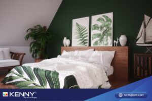 Phòng ngủ Phong thủy hài hòa, ánh sáng dịu nhẹ, cây xanh.