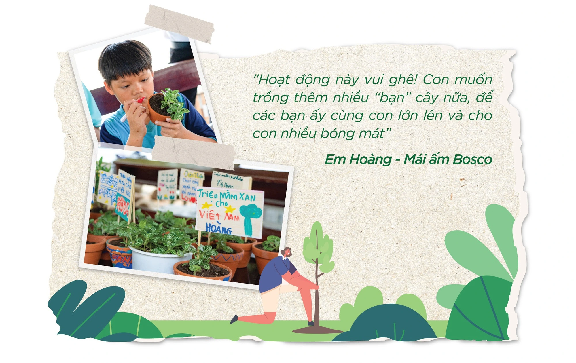 Vun trồng mầm xanh, tích đức hành thiện.