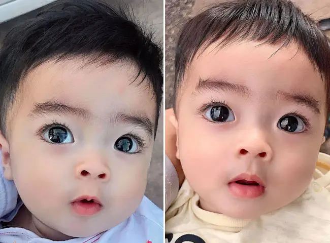 Em bé đáng yêu, mắt trong veo.