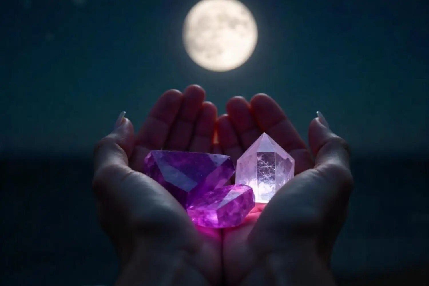 Vòng Thạch Anh Có Cần Khai Quang Để Tối Ưu Năng Lượng? 6 Vòng thạch anh thanh tẩy dưới ánh trăng rằm.
