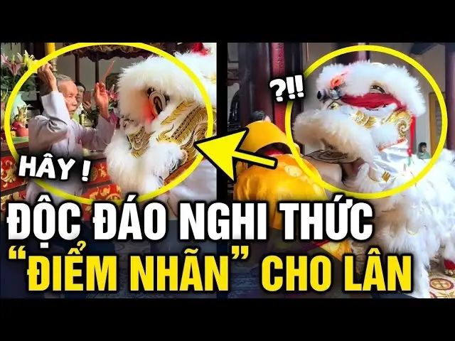 Cận cảnh nghi thức khai quang Kỳ Lân