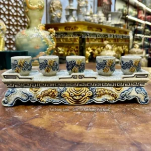 Bộ kỷ chén thờ cúng 3/5 chén, đồ cúng.