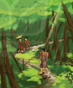 Người một mình giữa rừng sâu huyền bí.