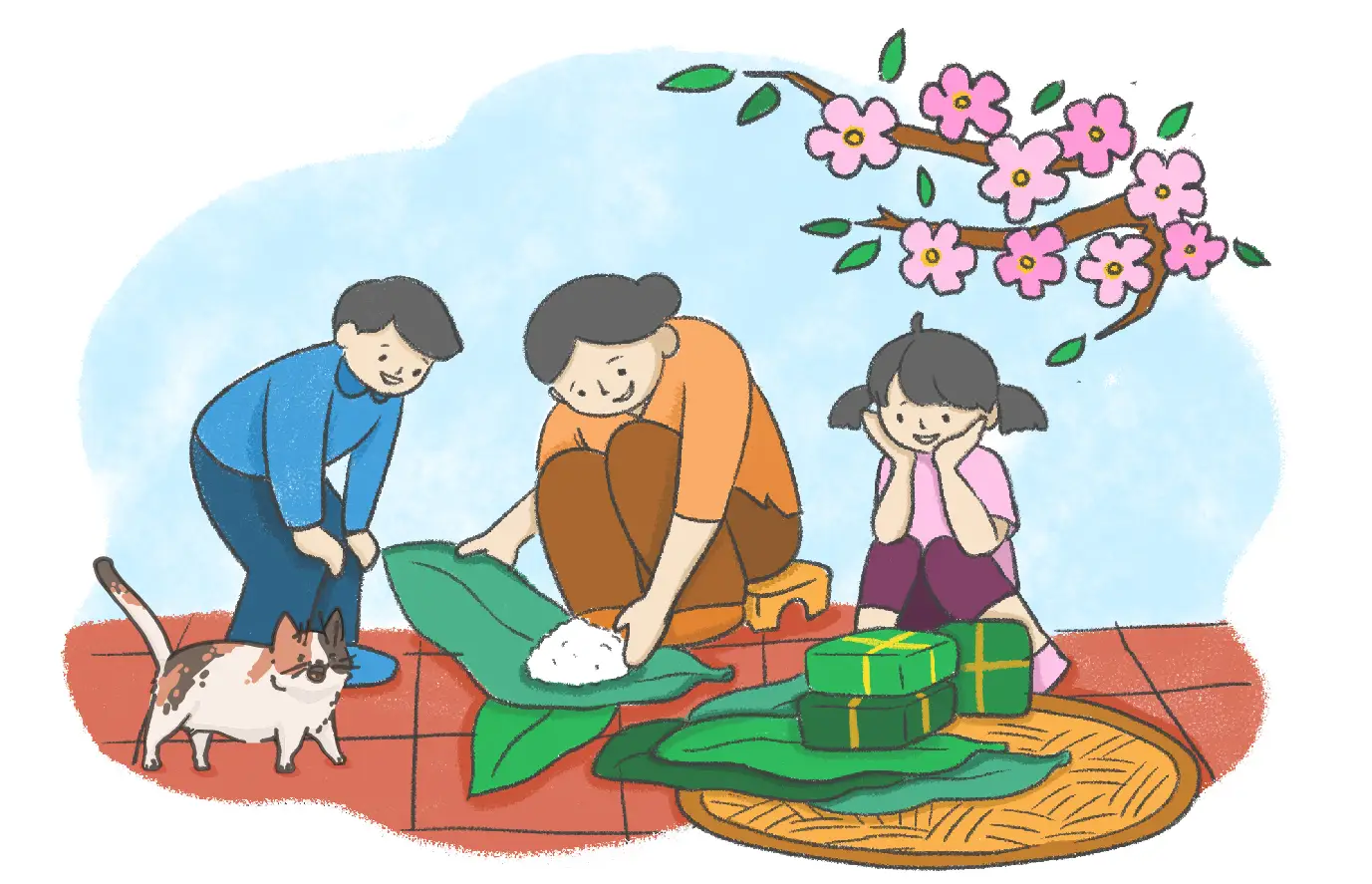 Gia đình sum vầy, bình yên hạnh phúc.