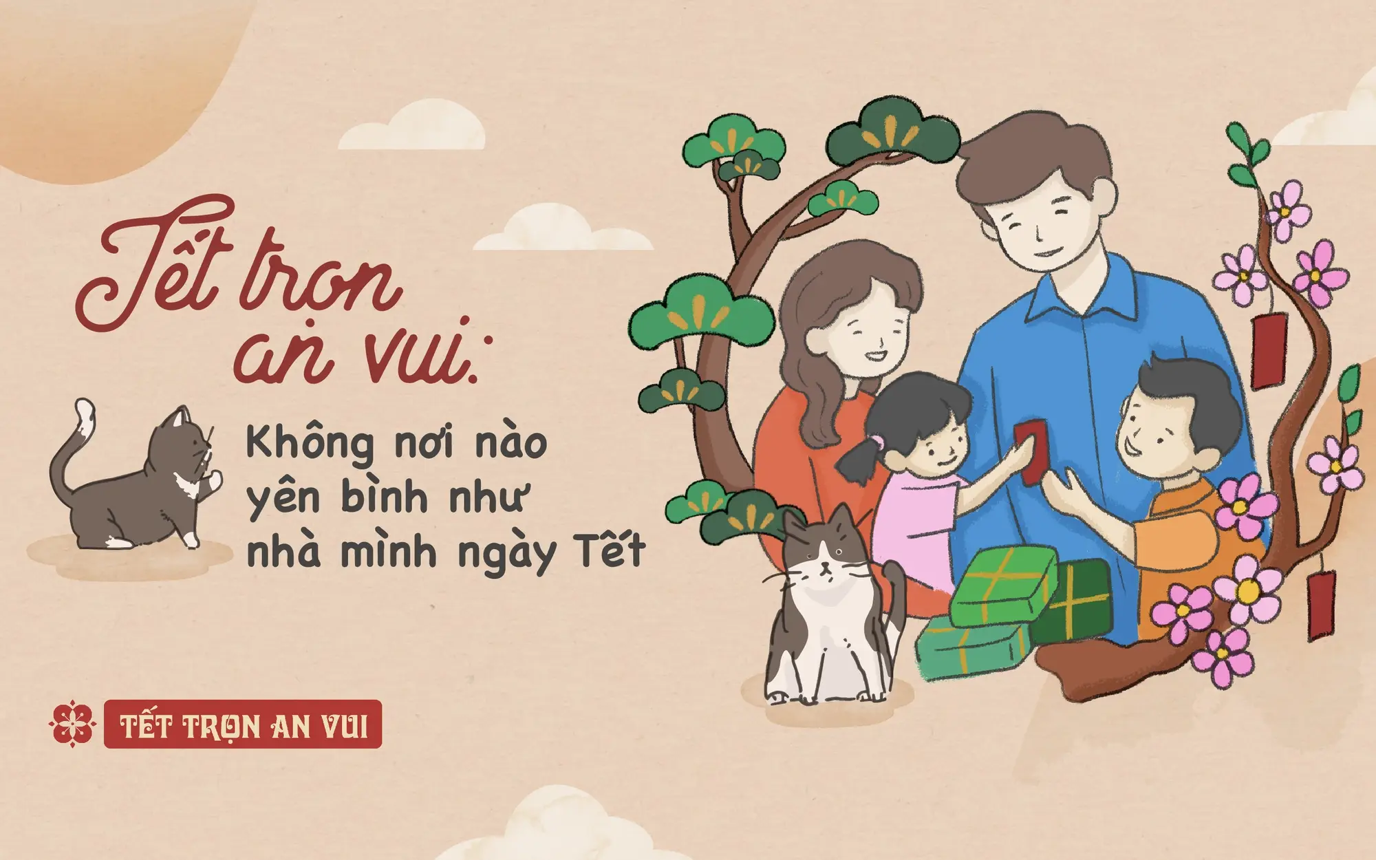 Gia đình hạnh phúc sum vầy, bình an.