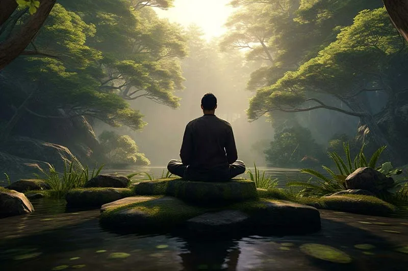 Thiền định giữa thiên nhiên: An tâm, cân bằng.