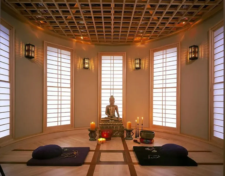 Thiền định trong không gian bình yên.