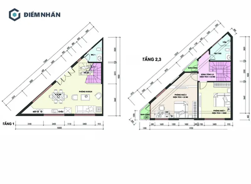 Giải Mã Ý Nghĩa Hình Tam Giác Phong Thủy Sâu Sắc Cho Cuộc Sống 6 Sơ đồ bố trí phòng khách tam giác, năng lượng.