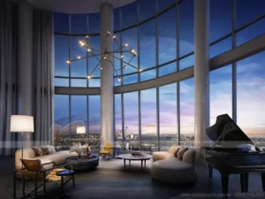 Penthouse sang trọng, view thành phố tuyệt đẹp.