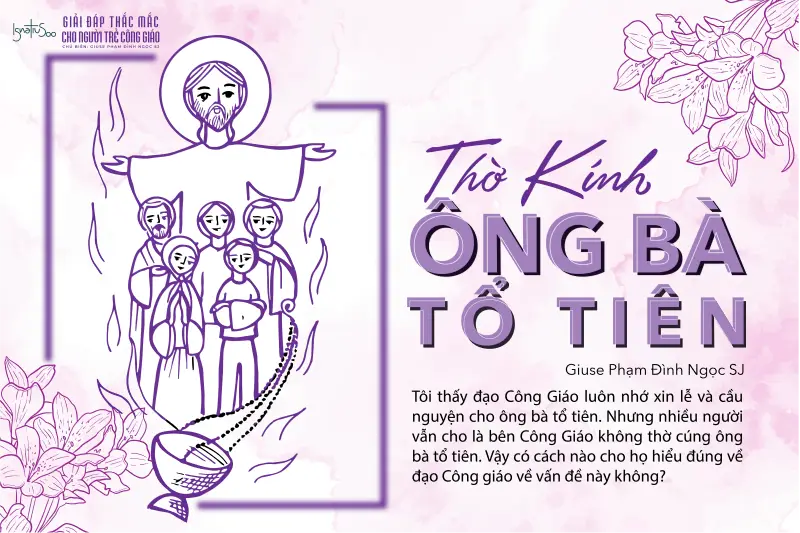 Gia đình thành kính cúng bái tổ tiên.