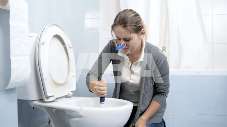 Người suy tư trước bồn cầu tắc nghẽn.