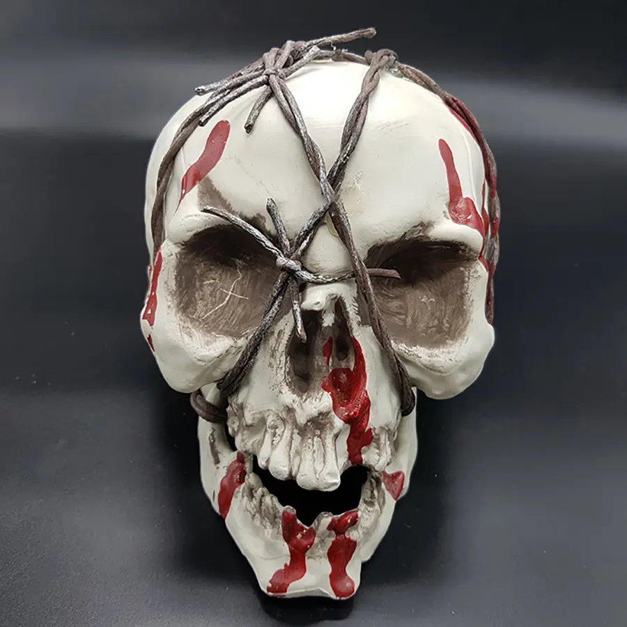 Đầu lâu đa diện: Sáng tối, trang trí cầu kỳ.