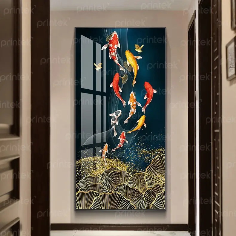 Tranh Cửu Ngư Quần Hội sang trọng Á Đông.