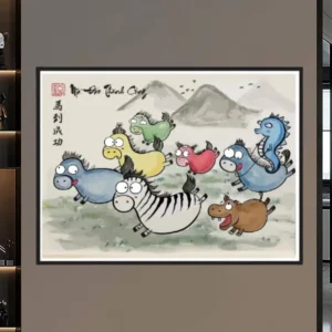 Tranh Mã Đáo Thành Công hài hòa và năng động