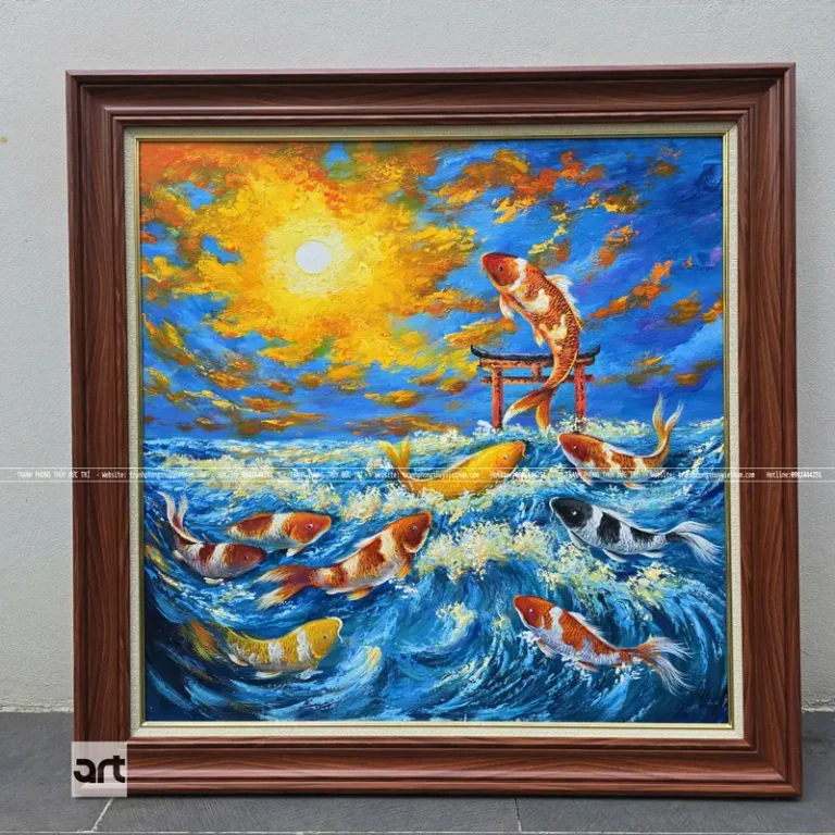 Kích Hoạt Công Danh: Ý Nghĩa 9 Con Cá Chép Trên Bàn Làm Việc 6 Nghệ thuật 9 cá chép thác nước sống động