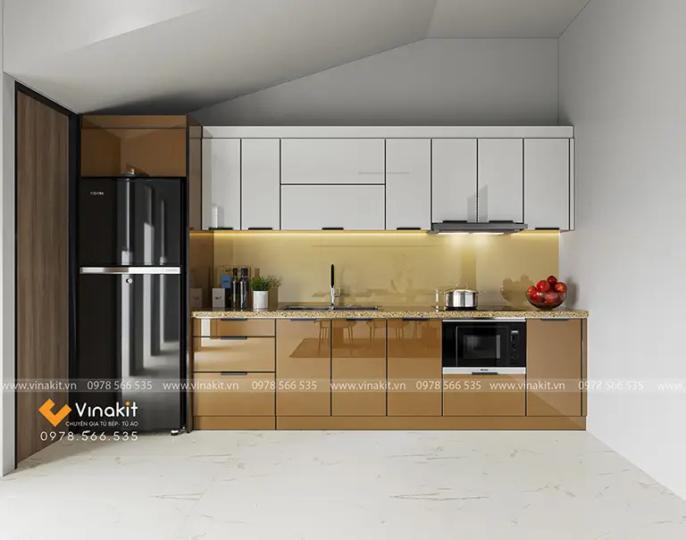 Kiêng Kỵ Bếp Nấu Hướng Tây: Hóa Giải Và Bố Trí Đúng Chuẩn 7 Bếp màu vàng đất, nâu ấm