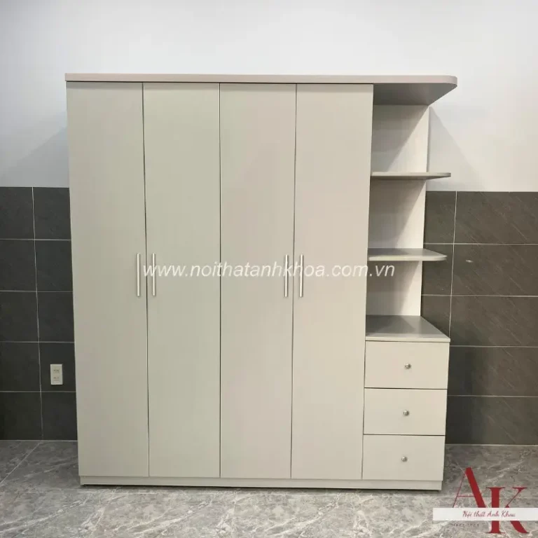 Ý nghĩa tủ quần áo hướng Tây: Khai mở công danh, vượng tài lộc 5 Tủ đồ hiện đại trắng xám văn phòng