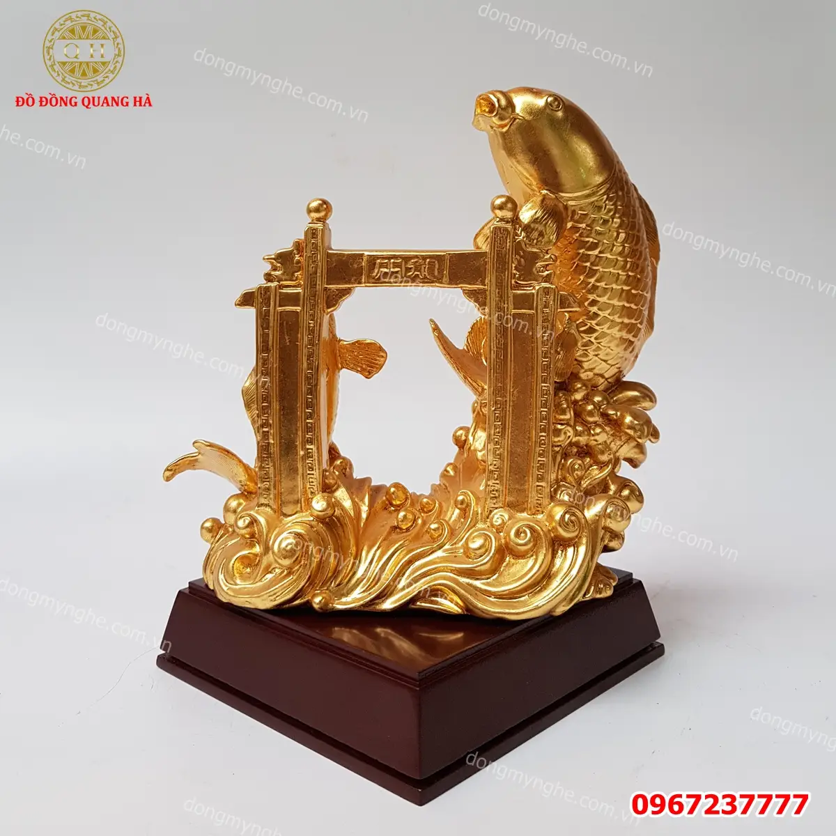 Tượng Cửu Ngư Vượt Vũ Môn đồng thau tinh xảo