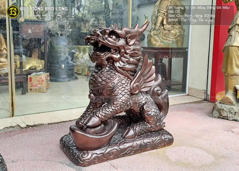 Kỳ Lân Chiêu Tài Tiến Bảo: Phân Tích Chuyên Sâu Các Yếu Tố Tương Tác Trong Phong Thủy Chính Phái 6 Tượng Kỳ Lân đồng chi tiết, tinh xảo