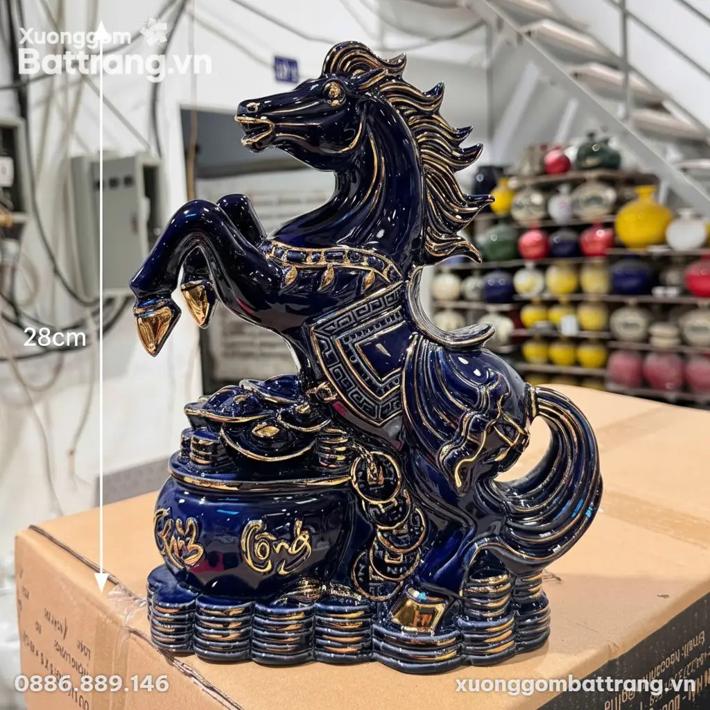 Linh Vật Phong Thủy 2026: Giải Mã Sức Mạnh Của Ngựa Trong Năm Bính Ngọ 6 Tượng ngựa gốm sứ men bóng tinh xảo.