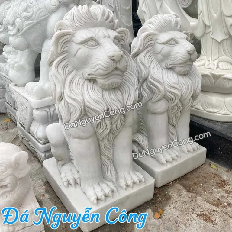 Cặp Sư Tử Đá Uy Nghi Cổng Lớn