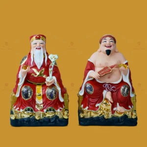 Tượng Thần Tài ngồi ghế đa chất liệu.