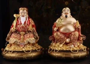 Thần Tài Thổ Địa vui vẻ, mang tài lộc.