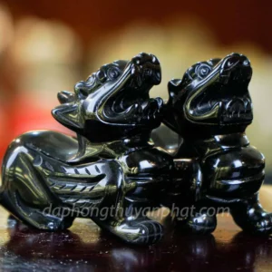 Tượng Tỳ Hưu Obsidian phong thủy mạnh mẽ.