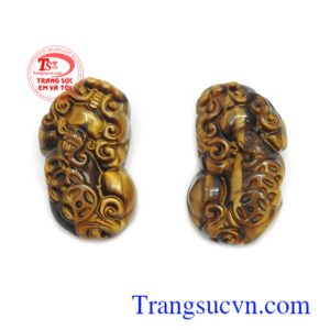 Tỳ Hưu đá mắt hổ chạm khắc tinh xảo