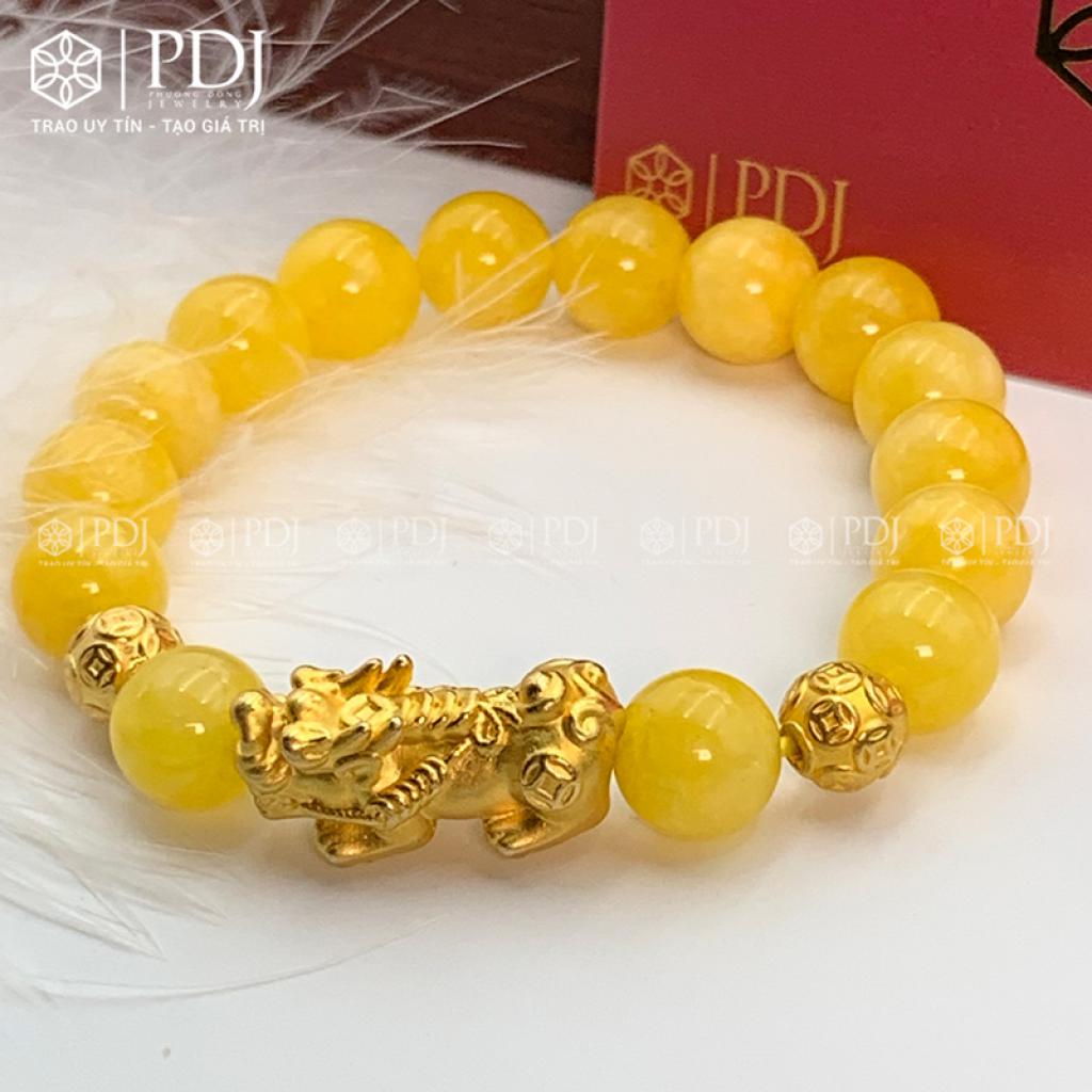 Tỳ Hưu cho Người Tuổi Tân Mùi 1991: Bí Quyết Chọn Trang Sức Phong Thủy Khai Mở Vận Khí, Thu Hút Tài Lộc và Bình An 4 Tỳ Hưu đá thạch anh vàng vòng tay
