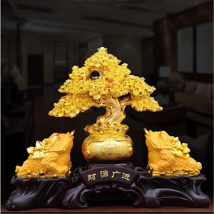 Tỳ Hưu và tiền vàng phong thủy chiêu tài lộc.