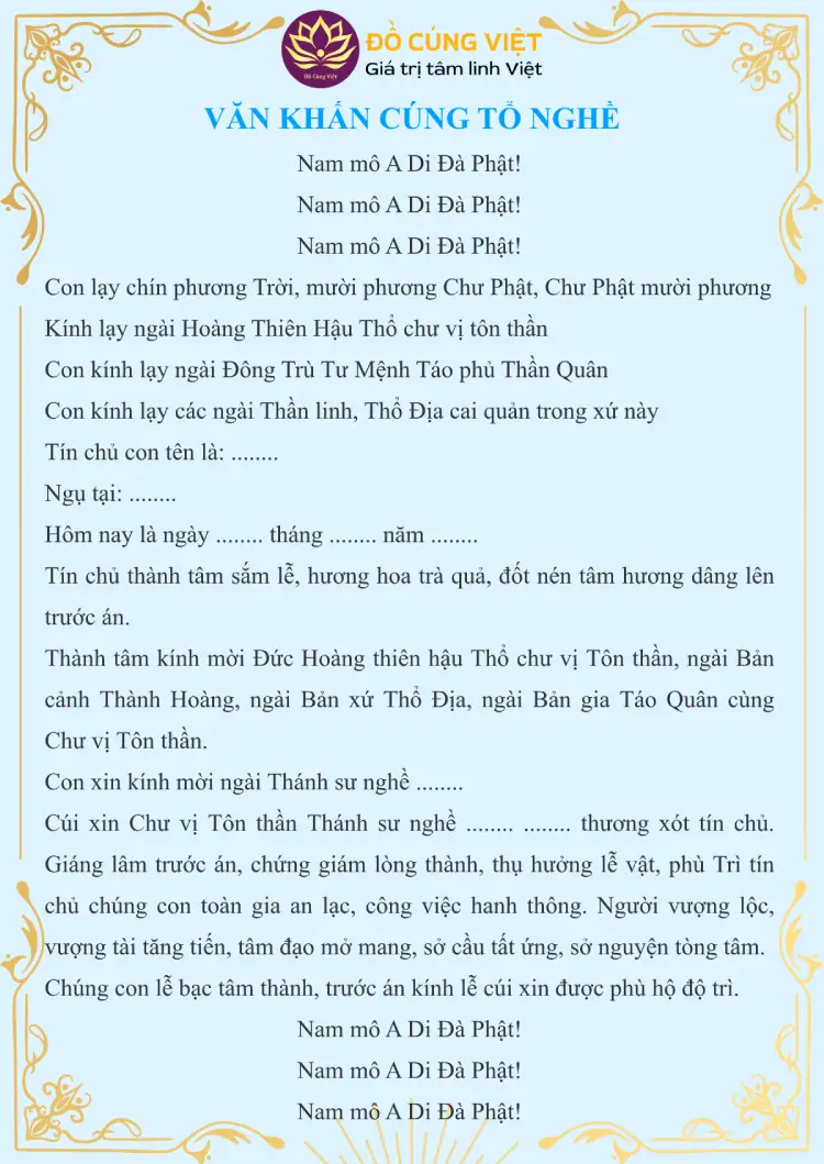 Văn Khấn Cúng Tổ Nghề: Hướng Dẫn Nghi Lễ Chuẩn Mực Và Lòng Thành 7 Gia chủ thành kính đọc văn khấn Tổ nghề