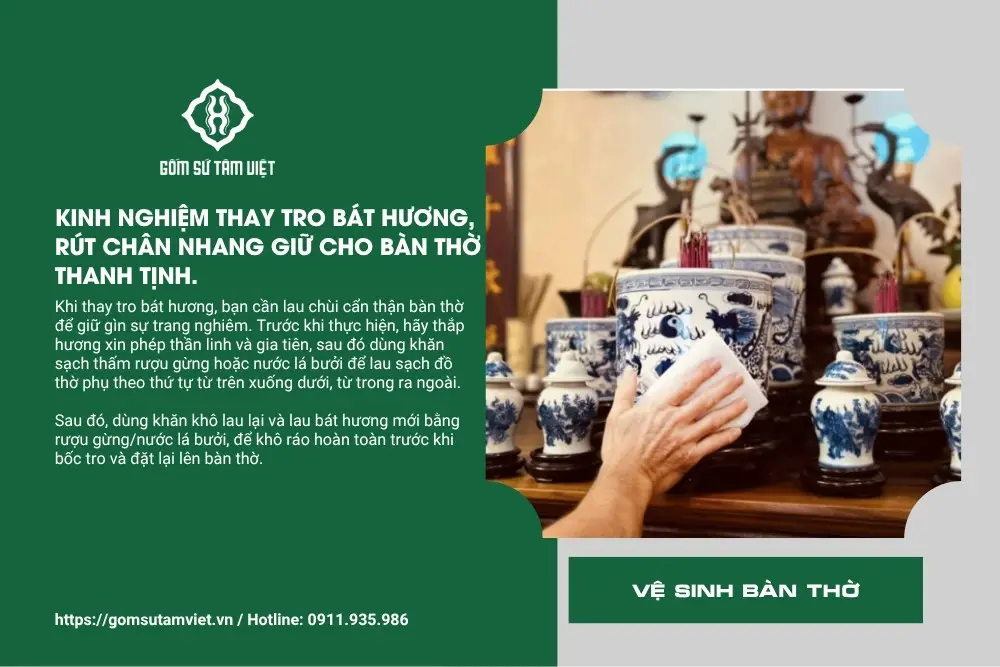 Kiêng Kỵ Để Chân Hương Quá Nhiều: Hướng Dẫn Bàn Thờ Chuẩn Nghi Lễ 5 Rút chân hương, hóa tro đúng cách.