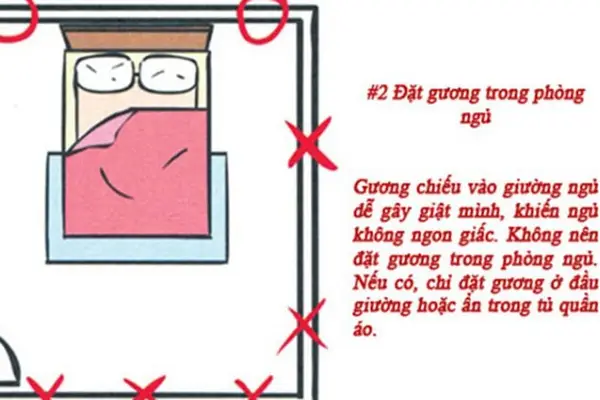 Phòng ngủ gương bố trí hợp lý.