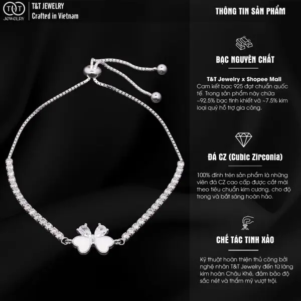 Vòng bạc 925 tinh xảo, ánh bạc lấp lánh