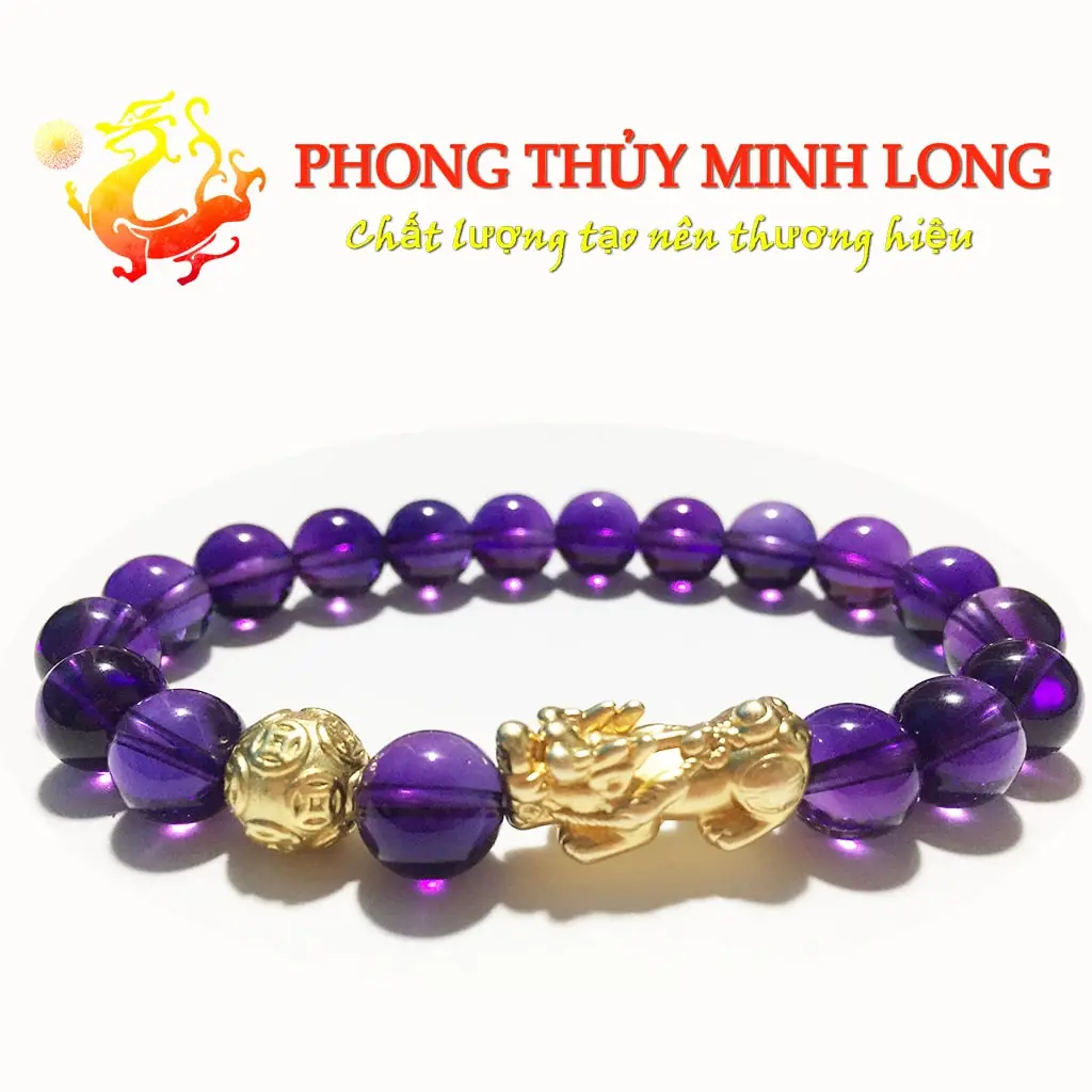 Thạch Anh Vàng Tím - Vòng phong thủy may mắn